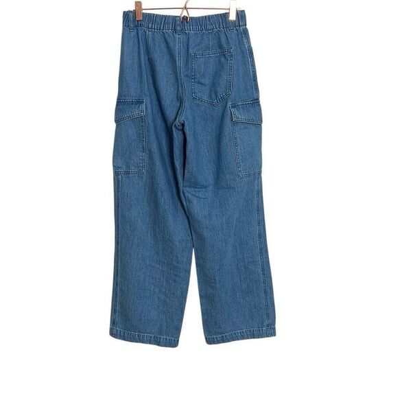 Uniqlo Denim Cotton Relaxed Fit Straight Leg Cargo Jeans Blue Size XS - Picture 6 of 6